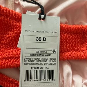 Orange strapless bikini top